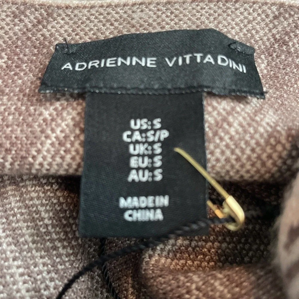 NEW! NWT ADRIENNE VITTADINI Check Print Sweater Brown/Beige Size‎ S - Picture 6 of 7